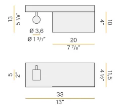 Liseuse murale, Jay, gauche, noir, LED, 2700K, 750lm, L33cm, H11,5cm - Panzeri