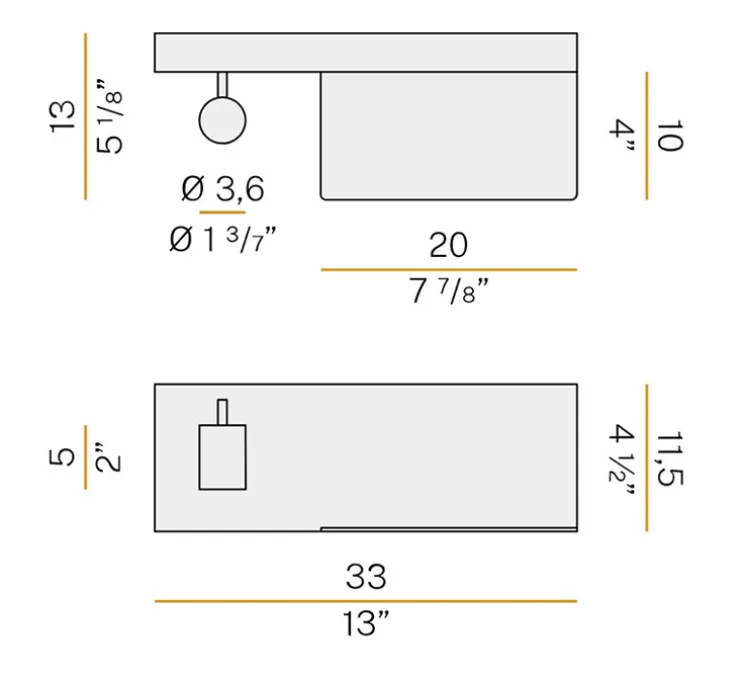 Liseuse murale, Jay, gauche, noir, LED, 2700K, 750lm, L33cm, H11,5cm - Panzeri