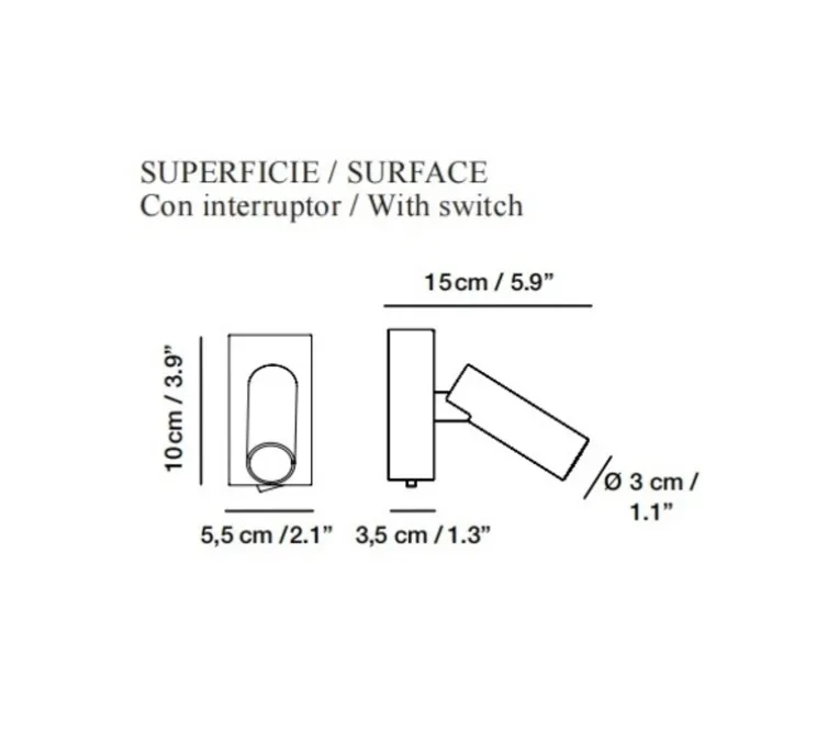 Liseuse murale, Jerry, nickel, LED, 3000K, 100 lm, L15cm, H10cm - Carpyen