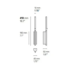 Liseuse murale, LINK 410, Cuivre satiné, LED, 2700k, 240lm, L4.5cm, H41cm - CVL