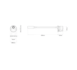 Liseuse murale, Lucca encastrée, avec interrupteur, noir mat, LED, 2700k, 124 lm, Ø8,5cm, H40,4cm - Astro