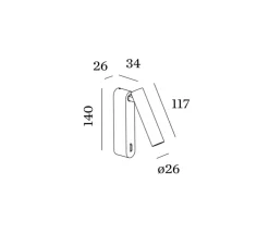 Liseuse murale, Match Snooze 1.0, noir, LED, 2700K, 330 lm, L2,6cm, H14cm - Wever&Ducré