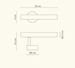 Liseuse murale, Rui, or, LED, 3000K, 350 lm, L2,5cm, H20cm - Robin