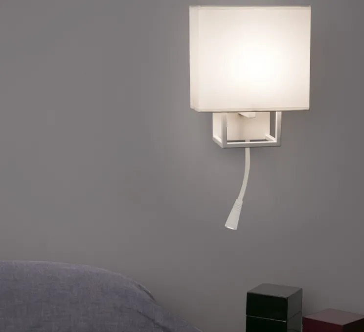 Liseuse murale, Vesper, blanc, beige, L22cm, H45cm - Faro