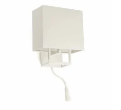 Liseuse murale, Vesper, blanc, beige, L22cm, H45cm - Faro