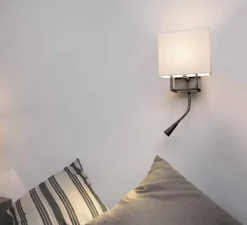 Liseuse murale, Vesper, marron, beige, L22cm, H45cm - Faro