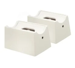 Lot de 2 bases pour applique S14s double, tube, blanc, L7cm, H4cm, P4,5cm - Zangra