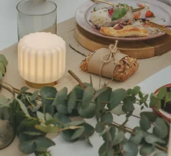 Lot de 3 Lampes à poser, Dentelles H9, or, IP65, Ø9cm, H9cm - Atelier Pierre