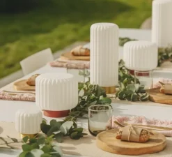 Lot de 3 Lampes à poser, Dentelles H9, or, IP65, Ø9cm, H9cm - Atelier Pierre