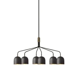 Lustre 6 bras, Howard, bronze, laiton, L133,6cm, H60,4cm - Gubi