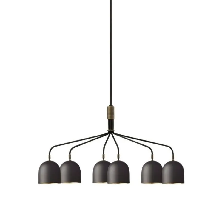 Lustre 6 bras, Howard, bronze, laiton, L133,6cm, H60,4cm - Gubi