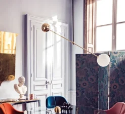 Lustre, 03 Collection 01, blanc, laiton , Ø110cm, H120cm - Magic Circus Editions