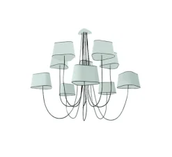 Lustre, 10 petit Nuage, blanc, noir, Ø134cm, H80 à 130cm - Designheure