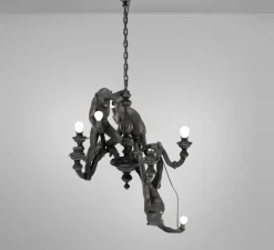 Lustre 5, Singe, Monkey chandelier, noir, L80cm, H105cm - Seletti