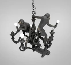 Lustre 5, Singe, Monkey chandelier, noir, L80cm, H105cm - Seletti