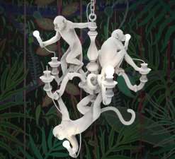 Lustre 5, Singe, Monkey chandelier, blanc, 2400k, 20W, L80cm, H105cm - Seletti