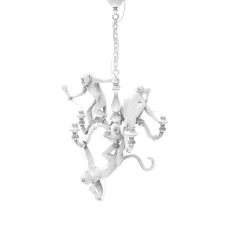 Lustre 5, Singe, Monkey chandelier, blanc, 2400k, 20W, L80cm, H105cm - Seletti