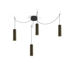 Lustre, 4 suspensions, HEXO MULTI 3.0 PAR16, bronze, H30cm, Ø7,7cm - Wever&Ducré