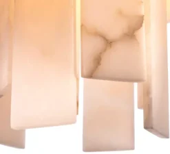 Lustre, Acevedo, Albâtre, laiton antique, Ø33cm, H43cm - Eichholtz