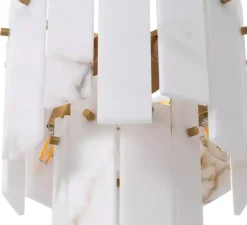 Lustre, Acevedo, Albâtre, laiton antique, Ø33cm, H43cm - Eichholtz