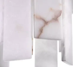 Lustre, Acevedo, Albâtre, laiton antique, Ø33cm, H43cm - Eichholtz