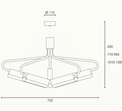 Lustre, Angel 5 300 Wide, laiton, L72,5cm, H71-98,5cm - Rubn