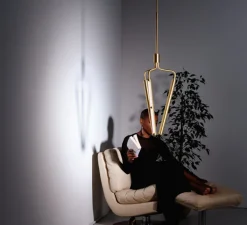 Lustre, Archangel 3 415, laiton, LED, dim, 2700K, lm, L29cm, H95-122,5cm - Rubn