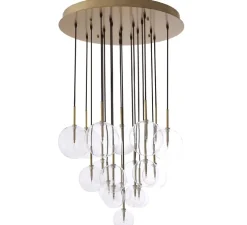 Lustre, Aulani, Laiton, transparent, Ø80cm, H125cm - Eichholtz