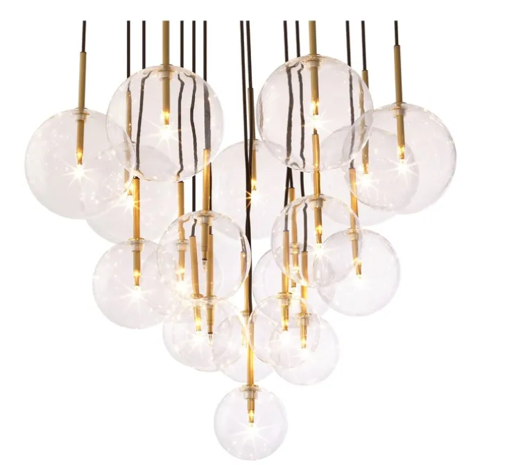 Lustre, Aulani, Laiton, transparent, Ø80cm, H125cm - Eichholtz