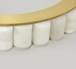 Lustre, Avalon HALO, laiton, albâtre, LED, dim, 2700K, 1000 lm, Ø110cm, H35cm - CTO lighting