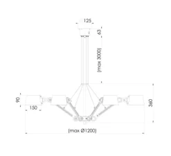 Lustre, Bolt, vert, Ø120cm, H36cm - TONONE