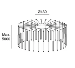 Lustre, Candle 30, noir et or, LED, dim, 2700K, 4608 lm, Ø43cm, H500cm - LEDS C4