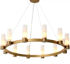 Lustre, Catsro, Albâtre, laiton antique, Ø136cm, H30cm - Eichholtz