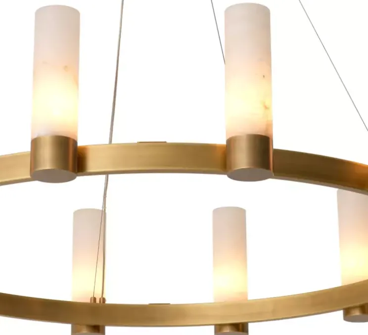 Lustre, Catsro, Albâtre, laiton antique, Ø136cm, H30cm - Eichholtz