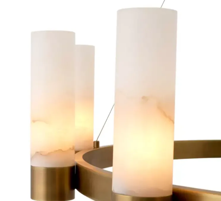 Lustre, Catsro, Albâtre, laiton antique, Ø136cm, H30cm - Eichholtz