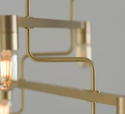 Lustre, Chandelier Kennedy, laiton, LED, 2700K, L73.6cm, H58.5cm - Rubn