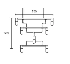 Lustre, Chandelier Kennedy, laiton, LED, 2700K, L73.6cm, H58.5cm - Rubn