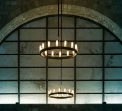 Lustre, Chandelier, noir, Ø90cm, H45cm - FONTANA ARTE