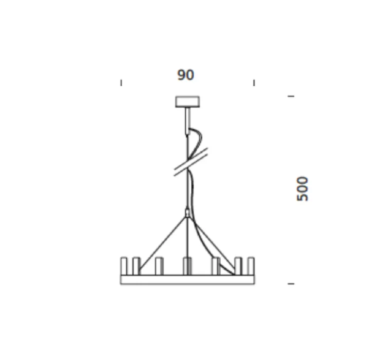 Lustre, Chandelier, or, Ø90cm, H20cm - FONTANA ARTE