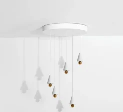 Lustre, Cherry, chandelière, blanc, LED, dim, 3000K, 5*1040 lm, Ø65cm, H5cm - Petite Friture