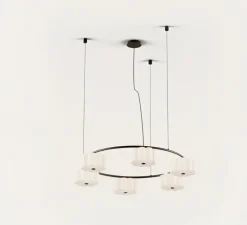 Lustre, Flow C1339/6, noir, verre opalin, Ø80cm, H10cm-Aromas del Campo