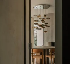 Lustre, Gold Moon 25, noir, or, cuivre, LED, dim, 2700K, 1575 lm, Ø78cm, H300cm - Catellani & Smith