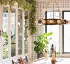 Lustre, Hopper, bronze brossé, laiton vintage, Ø81,2cm, H63,5cm - Hudson Valley Lighting