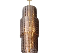 Lustre, Imperial, laiton brossé, verre fumé, Ø44cm, H106cm - Eichholtz