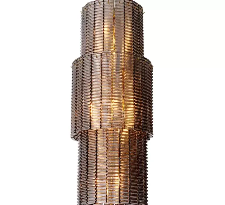 Lustre, Imperial, laiton brossé, verre fumé, Ø44cm, H106cm - Eichholtz