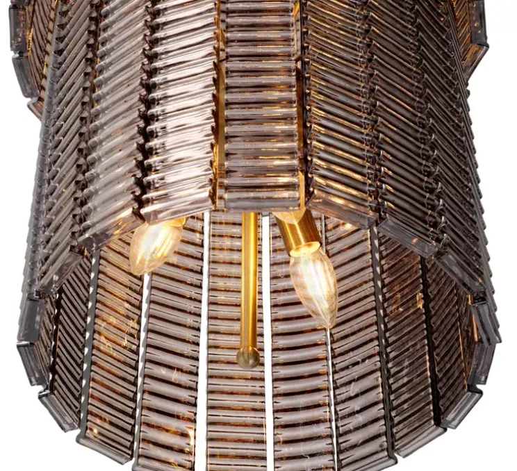 Lustre, Imperial, laiton brossé, verre fumé, Ø44cm, H106cm - Eichholtz