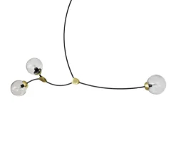 Lustre, Ivy Horizontal 3, verre fumé, L150cm, H60cm - CTO Lighting