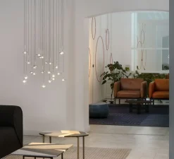 Lustre, Jackie O, acier inoxydable, LED, dim, 2700K, Ø60cm, H120cm - Catellani & Smith