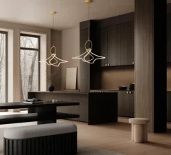 Lustre, Kumo Mini, laiton, LED, 2400K, 2059 lm, L95cm, H75cm - 101 Copenhagen