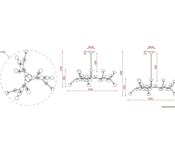 Lustre, Linfa 565.13, titanium, IP40, LED, dim, 2700K, 10500 lm, Ø170cm, H53cm - Tooy